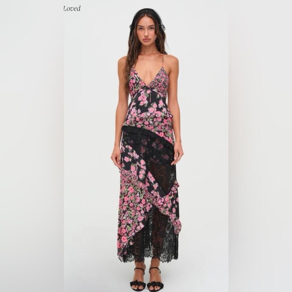 For Love & Lemons x Free People Rosalyn Patchwork Dress, EUC, Size XS
